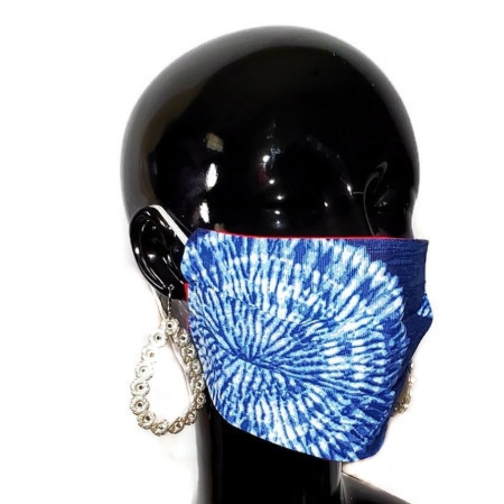 Tie Dye Denim Cotton Reversible Face Mask,Re/Wash. Combo Deal 4 for $40!!! - Picture 2 of 6